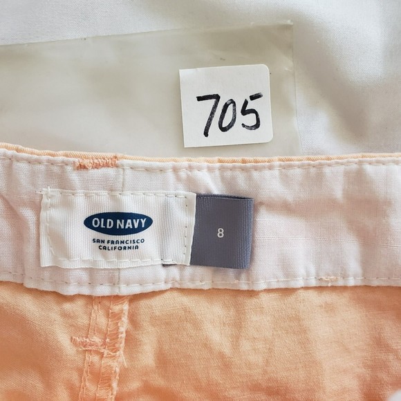 Old Navy Womens Size 8 Orange Chino Mid Rise Shorts Pockets Cotton Stretch - Picture 10 of 10